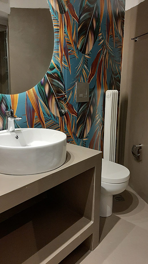 Pvc Αυτοκόλλητο Τοίχου Floral στο Μπάνιο