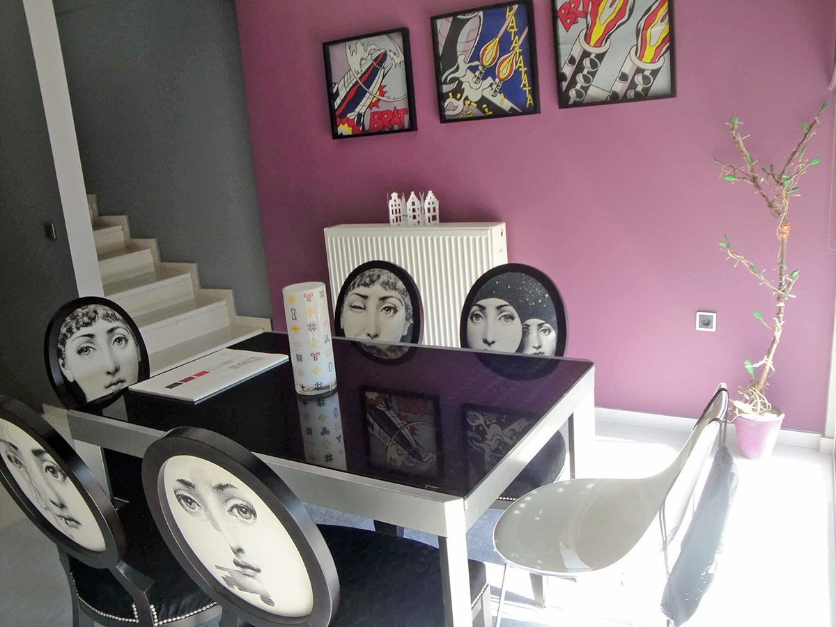 Καρέκλες Vintage με Εκτύπωση σε Ύφασμα Φυγούρες Fornasetti