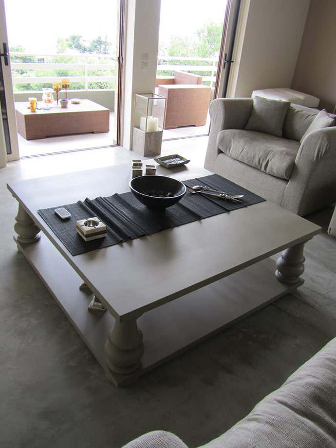 Τραπέζι Αντίκα σε Βαφή Λάκα Γκρί