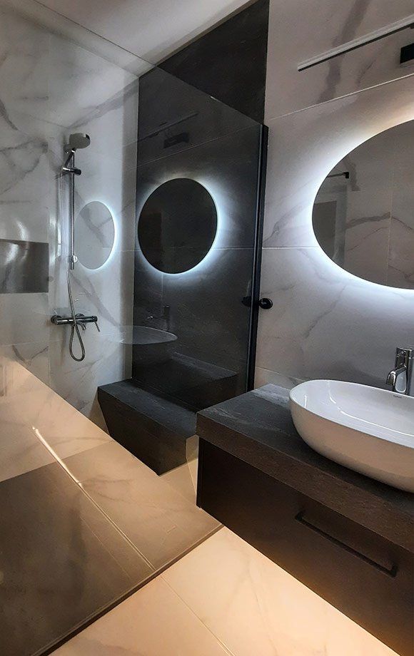 Συνέχιση Χτιστού Πάγκου σαν Κάθισμα και Μέσα στην Ντουλάπα