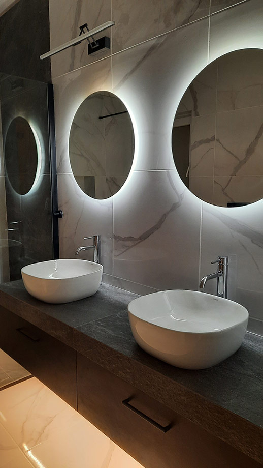 Στρογγυλοί Καθρέφτες Μπάνιου με Περιμετρικό Φωτισμό