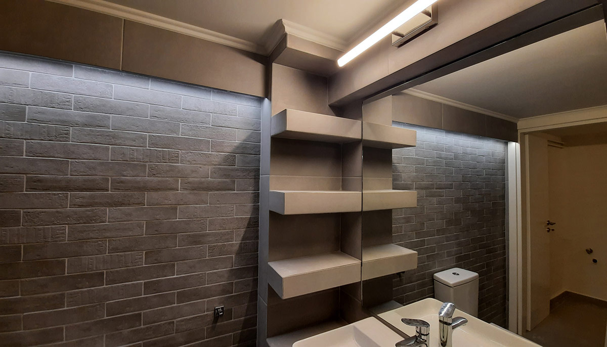 Χτιστά Ράφια στο Μπάνιο
