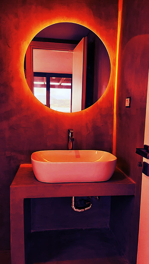 Κρυφός Φωτισμός σε Στρογγυλό Καθρέφτη