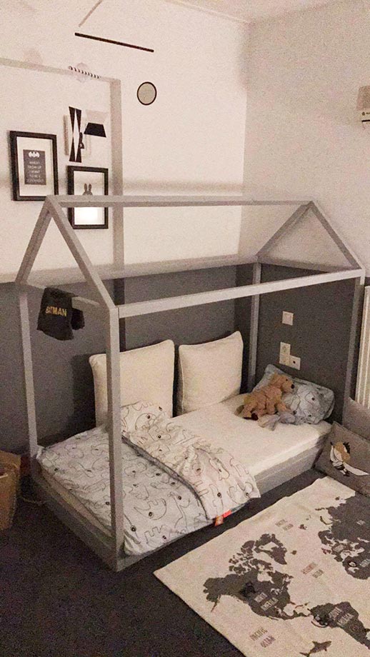 Χειροποίητο παιδικό κρεβάτι σπιτάκι